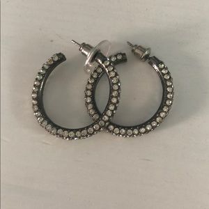 Crystal pave hoop earrings